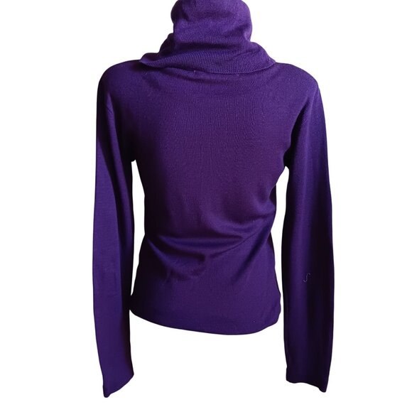 Women's Medium Vintage Purple Turtleneck Sweater Sheridan Creations Wool Blend - Picture 5 of 6